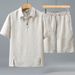 Men's Style Polo Shirt Set Summer Thin Short Sleeve Breathable New Men's Clothing Hanfu_viptrois.com
