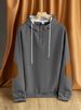 Monochrome Man- European And American Men's Casual Pullover Jacquard Solid Color Hooded Embroidered Thickened_viptrois.com