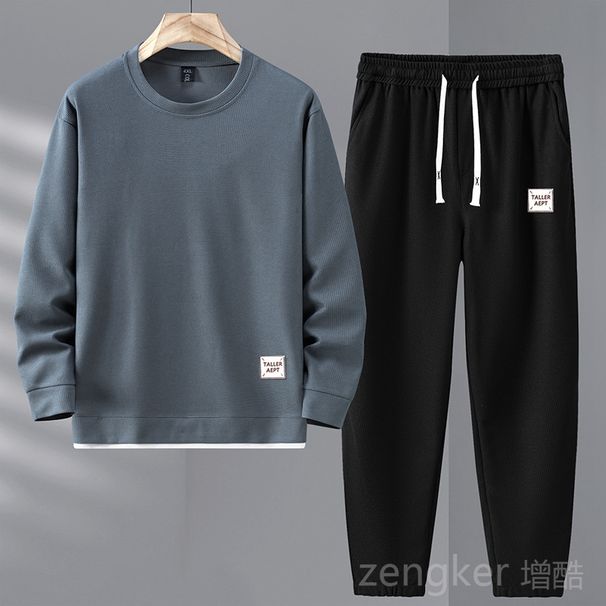 Suéter De Cuello Redondo Para Hombre, Chándal Falso De Dos Piezas De Manga Larga, Traje De Ocio, Talla Grande, 12XL, 11XL, 10XL, Novedad De Otoño_viptrois.com