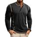 Unbeatable Quality 2025 Autumn And Winter Plus Long Sleeved T-shirt Men's Henry Shirt Four Button Top_viptrois.com