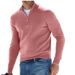 Men's Clothing new autumn long sleeve v neck fleece zipper men's casual top polo shirt_viptrois.com