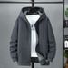 Fleece Hooded Cardigan Men's Autumn And Winter New Trendy Fashion Jacket Fattened And Enlarged Large Size Loose_viptrois.com
