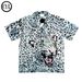 Men's Clothing High End Light Luxury Cuban Collar Shirt Men's Short Sleeved Summer Vintage Leopard Print Shirt Trendy Brand Wear_viptrois.com