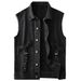Men's Clothing Fashion Brand Workwear Denim Vest For Men And Women Retro Handsome Loose Large Size Vest_viptrois.com