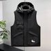 Men’s Plus Size Hooded Vest Jacket – Sleeveless Winter Coat With Multi-Pockets, Warm & Comfortable (Black/Brown, 4XL-11XL, Up To 380 Lbs)_viptrois.com