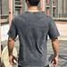Men's Casual Sports Top Trendy Washed Distressed Cotton Loose Fit Tee Short Sleeve Spring Summer_viptrois.com