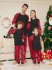 Christmas plaid printed family family pajamas set_viptrois.com