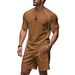Men's Quick-Dry Sportswear Set - Breathable Short Sleeve T-Shirt & Comfortable Shorts For Gym, Running, Casual Wear | Lightweight Polyester_viptrois.com