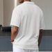 Vintage Loose Texture Knit Vintage Lapel T-shirt Breathable Short Sleeve_viptrois.com