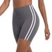New Striped Fitness Tight High Waist Peach Three-Quarter Color-Block Breathable Sports Running Yoga Shorts For Women_viptrois.com