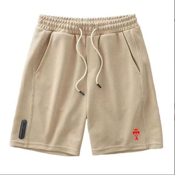 Men's Clothing Men's Sports Casual 5 Point Pants With Heart Print Pattern Trendy Y2K Heart Beach Pants_viptrois.com