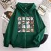 2023 Trend New Sixteen Palace Grid Cat Print Zipper Hoodie Trendy Men's Casual Loose Jacket_viptrois.com