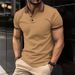 Men's Clothing Men's Solid Color Short Sleeved Lapel Polo Shirt_viptrois.com