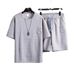 Men's Clothing Ice silk short sleeved suit men's summer thin new T shirt top clothes shorts match a set of summer_viptrois.com