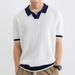 Men's Clothing Polo Shirt Men's High End Ice Silk Collar High End Short Sleeved T Shirt Summer Casual Trendy Brand T Shirt_viptrois.com