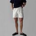Men's Clothing White Straight Elastic Waist Casual Shorts Thin Four Point Pants Casual Commuting Wide Leg Pants_viptrois.com