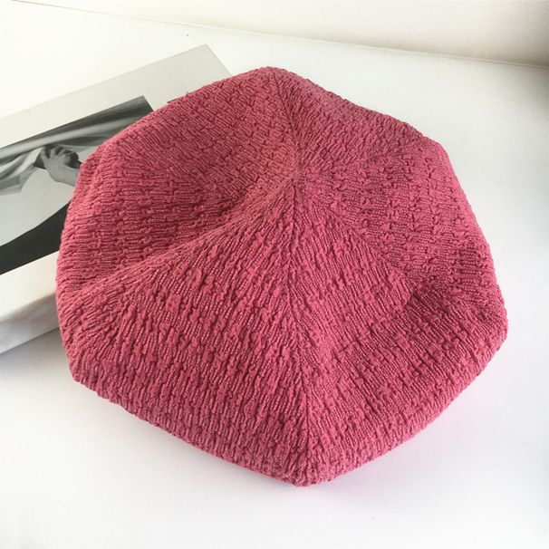 Summer Thin Textured Sweet Cool Style Girl Rose Pink Artist Hat Autumn Travel Beret_viptrois.com