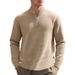 Cross-Border Independent Station Autumn Winter American Style Simple Casual Men's Loose Jacquard Stand Collar Half-Zip_viptrois.com