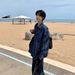 Men's Clothing Retro Shoulder Pad Denim Shirt Model Wear Tie Dyed Distressed Jacket Hairstylist Trendy Shirt_viptrois.com