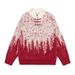 Loose Lazy New Chinese Style Button Gradient Color Knitted Design Stand Collar Sweater Unisex Top_viptrois.com