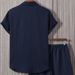 Men's Clothing Jacquard Men's Striped Short Sleeved Shirt Button Down Lapel Suit Men's Fashion Trend_viptrois.com