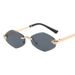 Mode Kleine Polygonale Sonnenbrille Für Frauen Luxusmarke Rmless Braune Raute Sonnenbrille Frau Vintage Metall Sonnenbrillen Brillen_viptrois.com