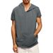 Men's New Summer Short-sleeved T-shirt Hoodie Casual Solid Color Tops_viptrois.com