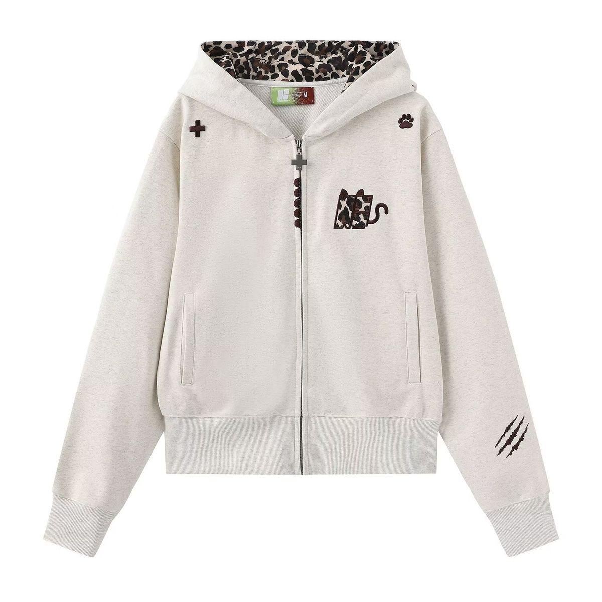 Leopard Print Hooded Sweatshirt For Men And Women, New Zipper Jacket For Couples, Niche Design Sense_viptrois.com