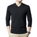 Men's Wool Knit V-Neck Autumn Winter New Warm Machine Washable Sweater_viptrois.com
