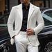 Men's White Blazer Jacket Slim Fit Casual Wedding Party Business Formal Coat Lightweight Polyester Breathable S-XXL_viptrois.com