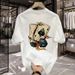 Heavyweight Trendy Brand Pure Cotton Printed Men's Short Sleeve T-Shirt 2025 New Summer Hot Trend Casual Round Neck Tee_viptrois.com