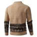 Men's Clothing Knit Cardigan Sweater With Jacquard Pattern, Thickened Oversized Open Front Pullover, Casual Loose Fit Long Sleeve Coat_viptrois.com