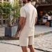 Men's Clothing New High End Style Bark Wrinkled Short Sleeved T Shirt Men's Tang Suit Shorts Top Suit_viptrois.com