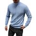 Men's High Neck Cable Knit Sweater - Solid Color Casual Pullover For Autumn & Winter Fashion Trends_viptrois.com