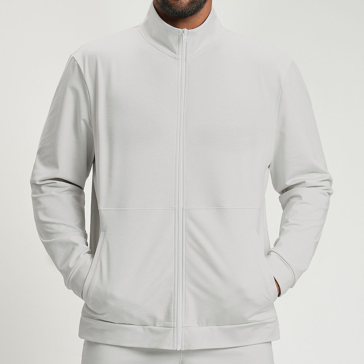 Men's Dual-Tone Performance Jacket – Breathable Stretch Knit For Yoga, Gym & Outdoor Commuting (S-XXL, 4 Colors)_viptrois.com