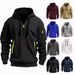 Pure Pure Spring And Autumn Men's Hoodie With Zipper, Multi-Po, Embroidered Badge, Pullover, Sports Casual Loose Fit,_viptrois.com