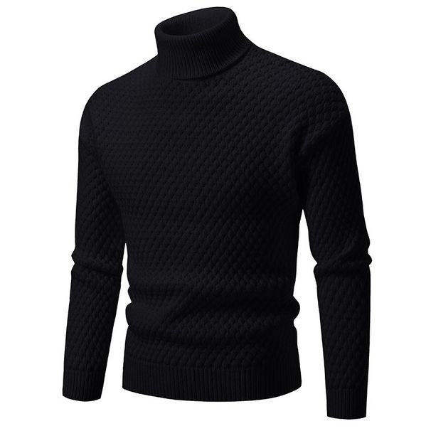 2025 Foeign Tade Autumn Winte New Men's High Colla Pineapple Check Pullove Knitwea Plus Size Fashion Casual_viptrois.com