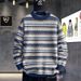 Men's Autumn And Winter Knitted Sweater Loose Casual Versatile Sweater Striped Thread Jacket_viptrois.com