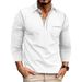 Men's Long Sleeve Polo Shirt – Sporty Contrast Collar Tee For Gym & Casual Wear (Multiple Colors)_viptrois.com