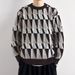 Pure Cross-Border 2025 Juheng Autumn Winter Round Neck Loose Color-Block Thickened Warm High-End Sweater Knitwear Men's_viptrois.com
