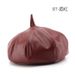Women's Spring And Autumn Trendy Personality Solid Color Leather Artist Hat Outdoor Travel Street Sunshade Warm Beret_viptrois.com