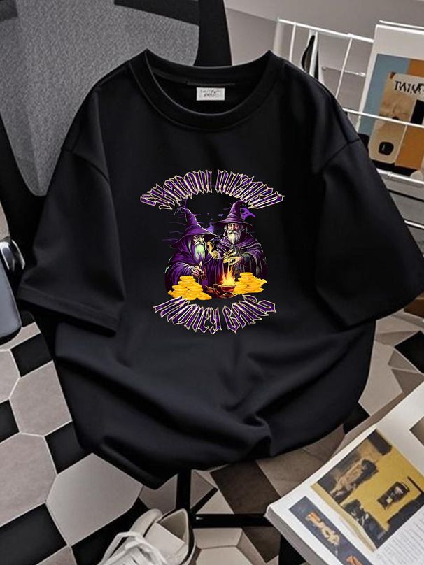 Shadow Wizard Money Gang T-Shirt Breathable Homme Slightly Casual Designer Clothes Stylish Stretched Top For Everyday Wear Comfortable Summer Soft_viptrois.com