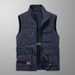 Men's Utility Vest – Lightweight Multi-Pocket Workwear | Outdoor Photography & Fishing | Khaki/Black/Army Green (M-5XL)_viptrois.com