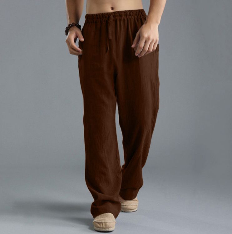 Men's Clothing Men's Large Size Loose Casual Pants Linen Breathable Sports Trousers Men_viptrois.com