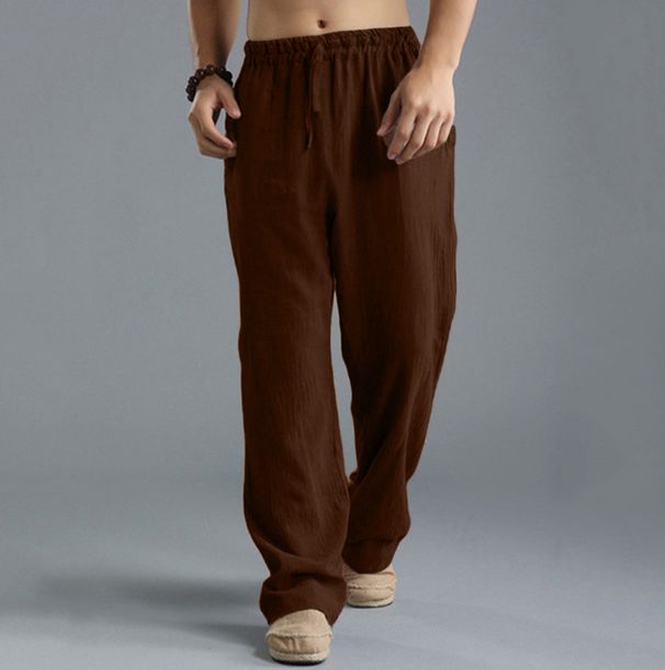 Men's Clothing Men's Large Size Loose Casual Pants Linen Breathable Sports Trousers Men_viptrois.com