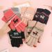 Sports Gloves Skiing Cycling Motorcycle Hiking Touch Screen Gloves Women's Fleece Velvet-thickened Deer Wool Warm Knit Gloves_viptrois.com