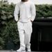 Men's Clothing Waffle-Knit Lounge Set – Long Sleeve T-Shirt & Pants For Men (Khaki/Black/Navy, S-XXXL)_viptrois.com