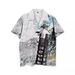 Men's Clothing Trendy Brand European And American High Street Hip Hop Loose Heavy Hawaiian Short Sleeved Shirt Men's Casual Travel Flower Shirt Women_viptrois.com