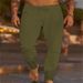 Unbeatable Quality New Men's Solid Color Drawstring Cotton Linen Loose Beach Casual Pants_viptrois.com