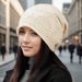 Women's Hats Autumn And Winter Wool Hat With Curled Brim Knitted Cap And Cold Hat For Women, Single Layer Thin Pile Hat To Make Your Face Look Smaller_viptrois.com